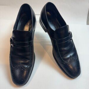 Ferragamo Wingtip Loafer Black Leather